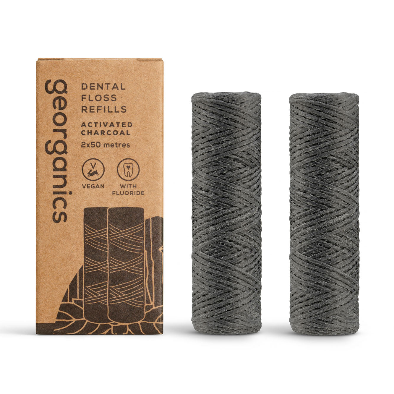 Plastic-Free Dental Floss Refill - Activated Charcoal