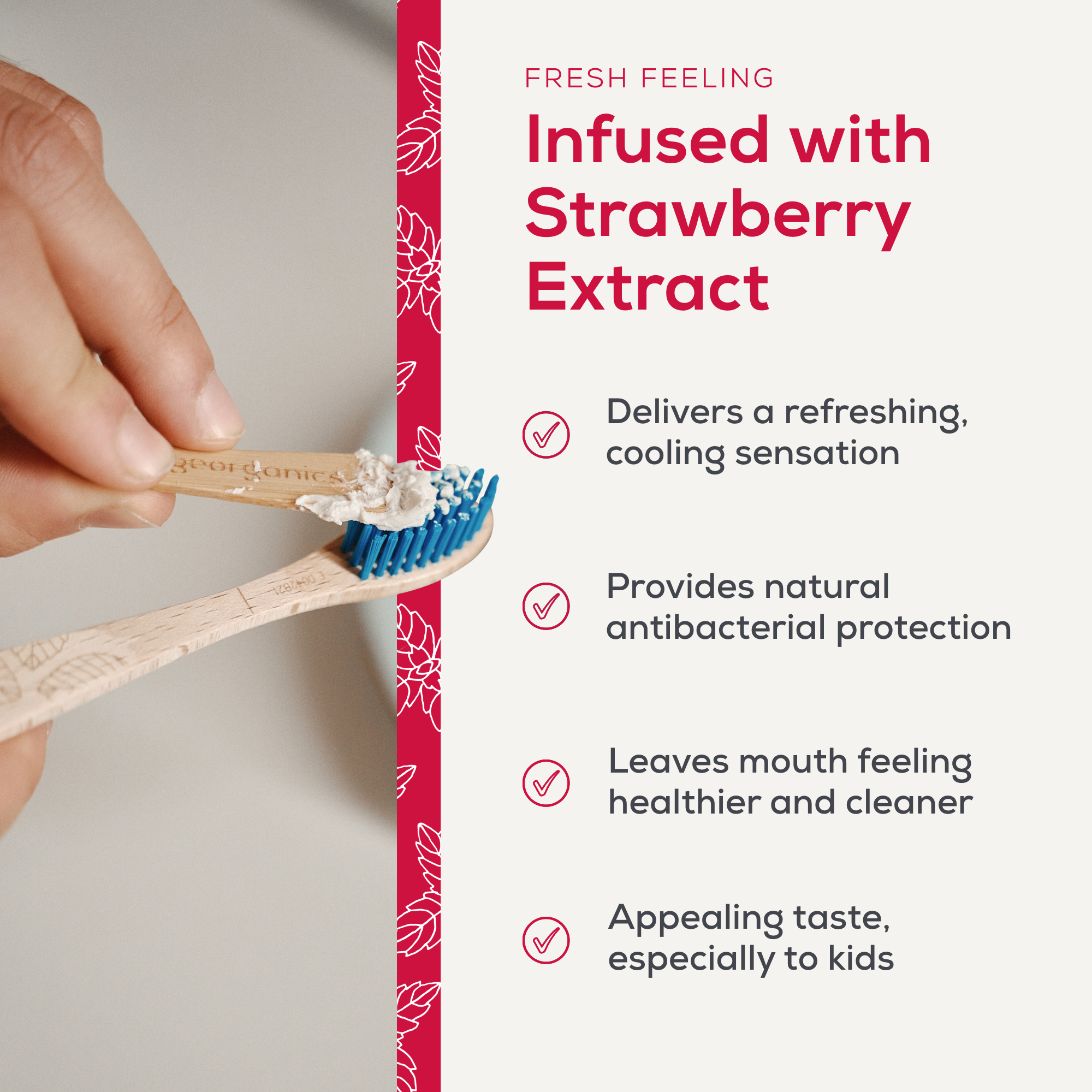 Natural Hydroxyapatite Fluoride Toothpaste - Kids Strawberry
