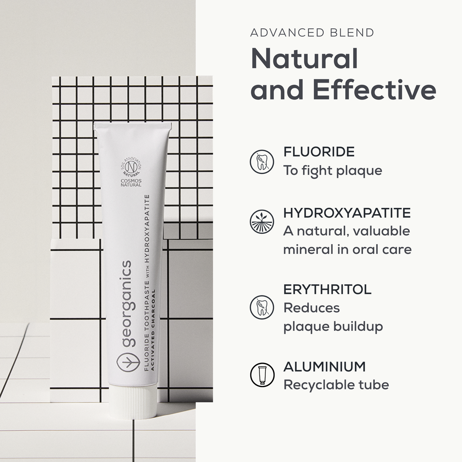 Fluoride Toothpaste with Hydroxyapatite - Charcoal