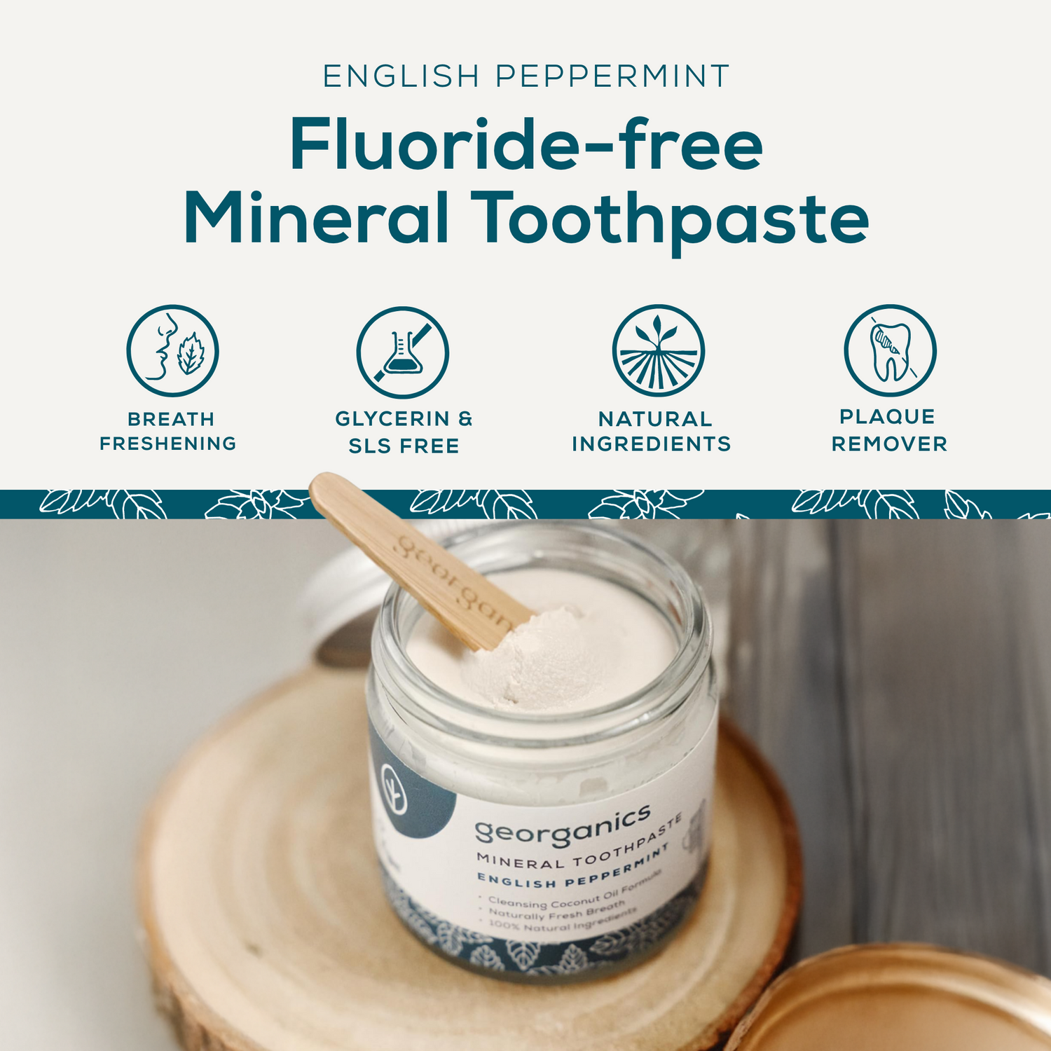 Natural Fluoride Free Toothpaste - English Peppermint