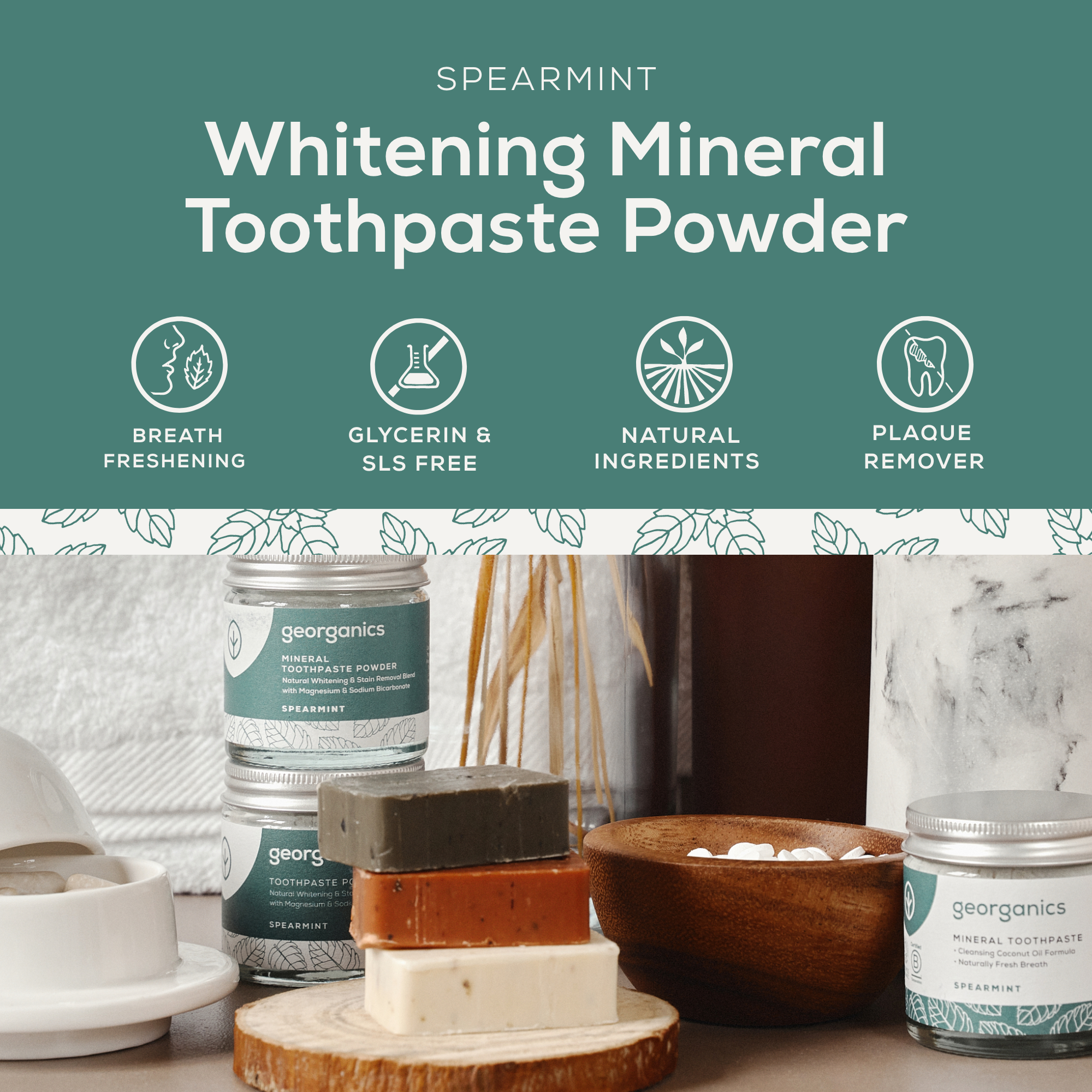 Whitening Mineral Toothpaste Powder - Spearmint