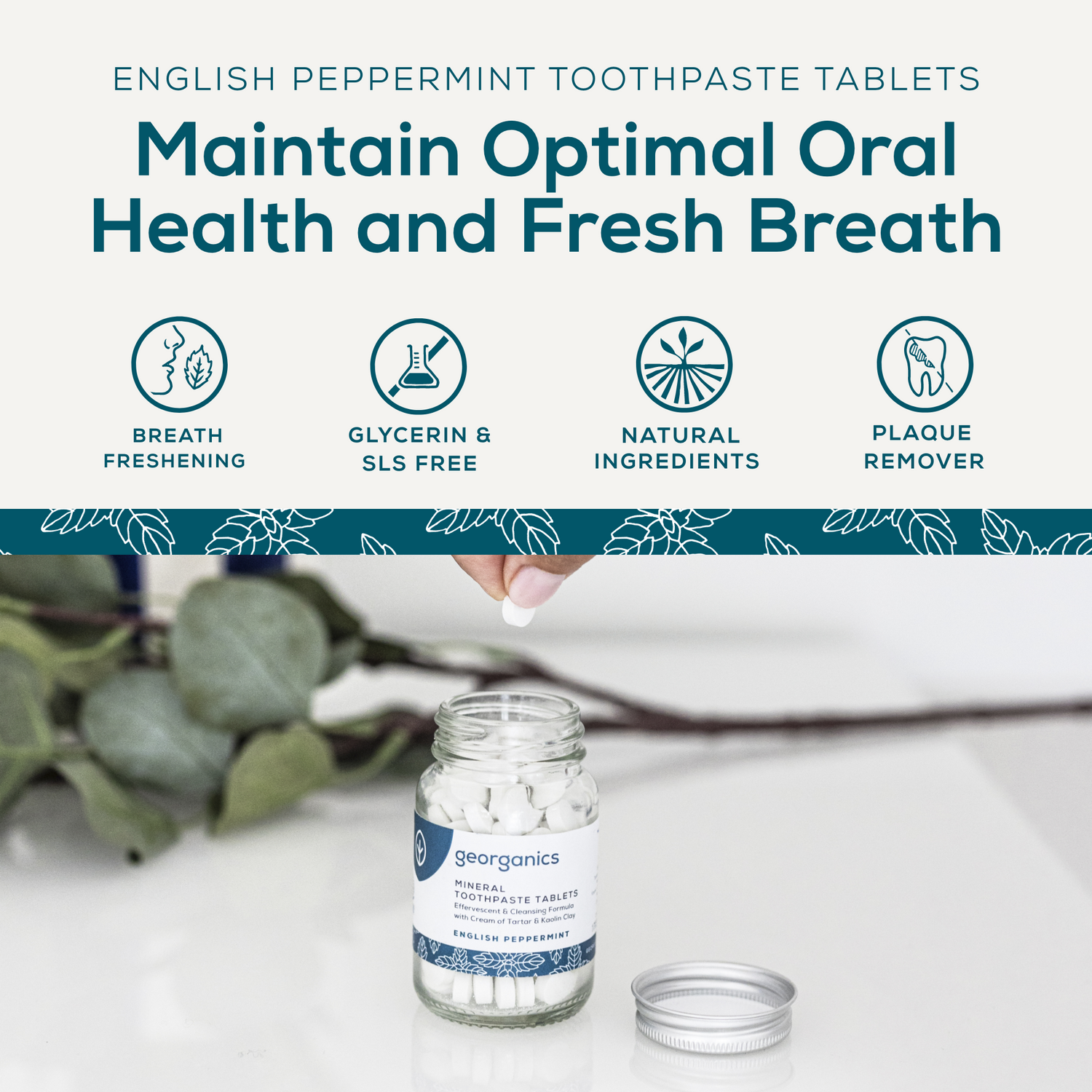 Natural Toothpaste Tablets - English Peppermint