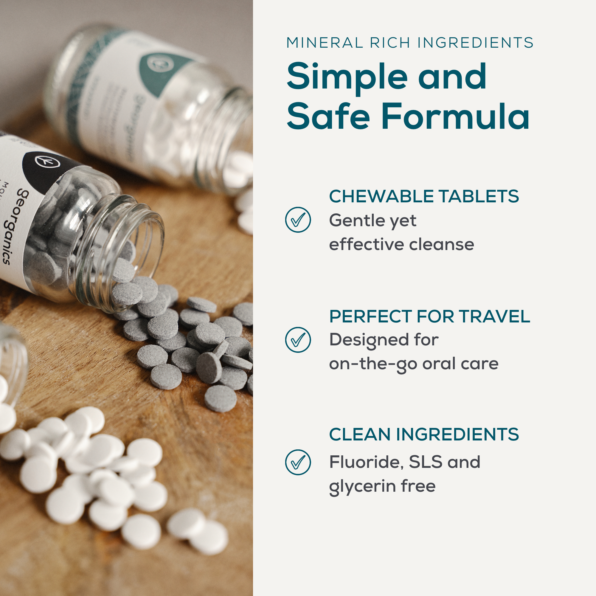 Natural Toothpaste Tablets - English Peppermint