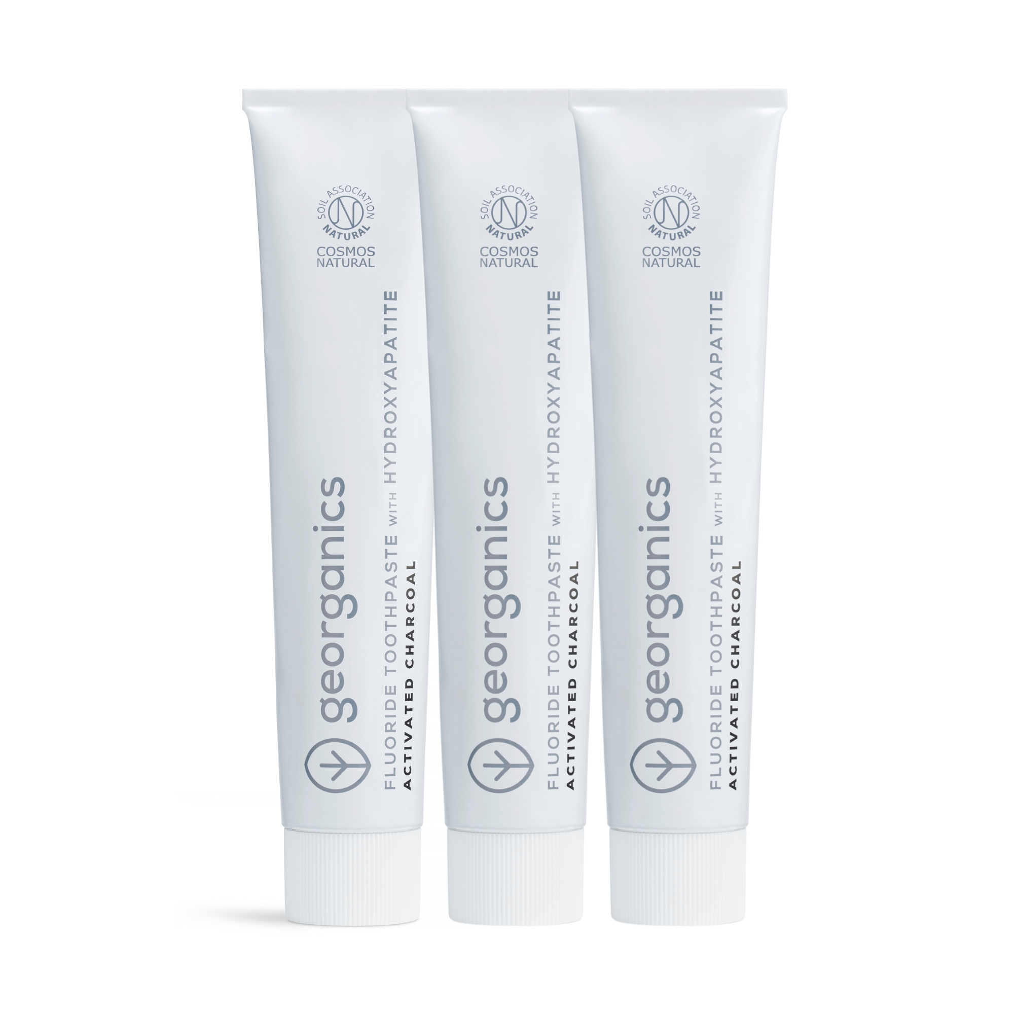 x3 BUNDLE - Hydroxyapatite Toothpaste - Charcoal - Fluoride