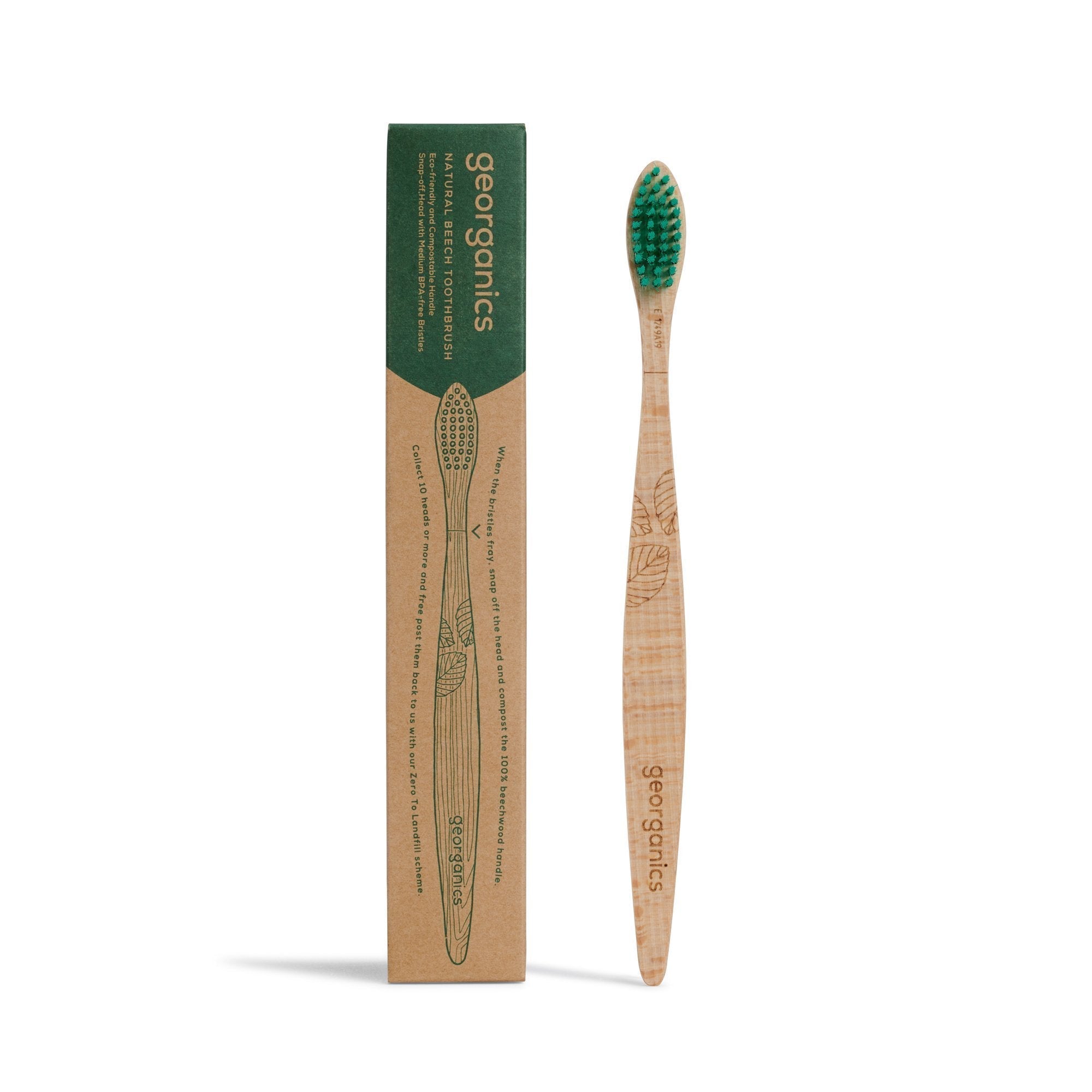 Beech Toothbrush - Medium Bristles - Georganics Oral Care