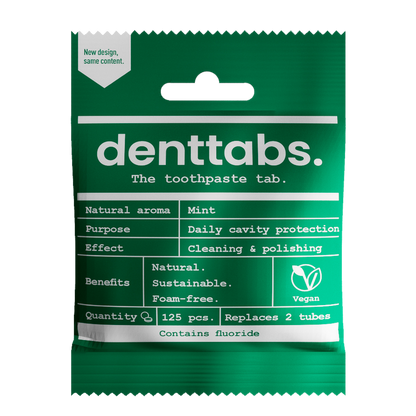 Denttabs - Toothpaste tablets MINT with FLUORIDE - 125 tabs