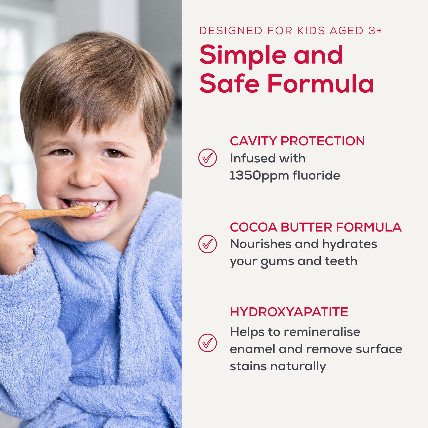 Natural Hydroxyapatite Fluoride Toothpaste - Kids Strawberry