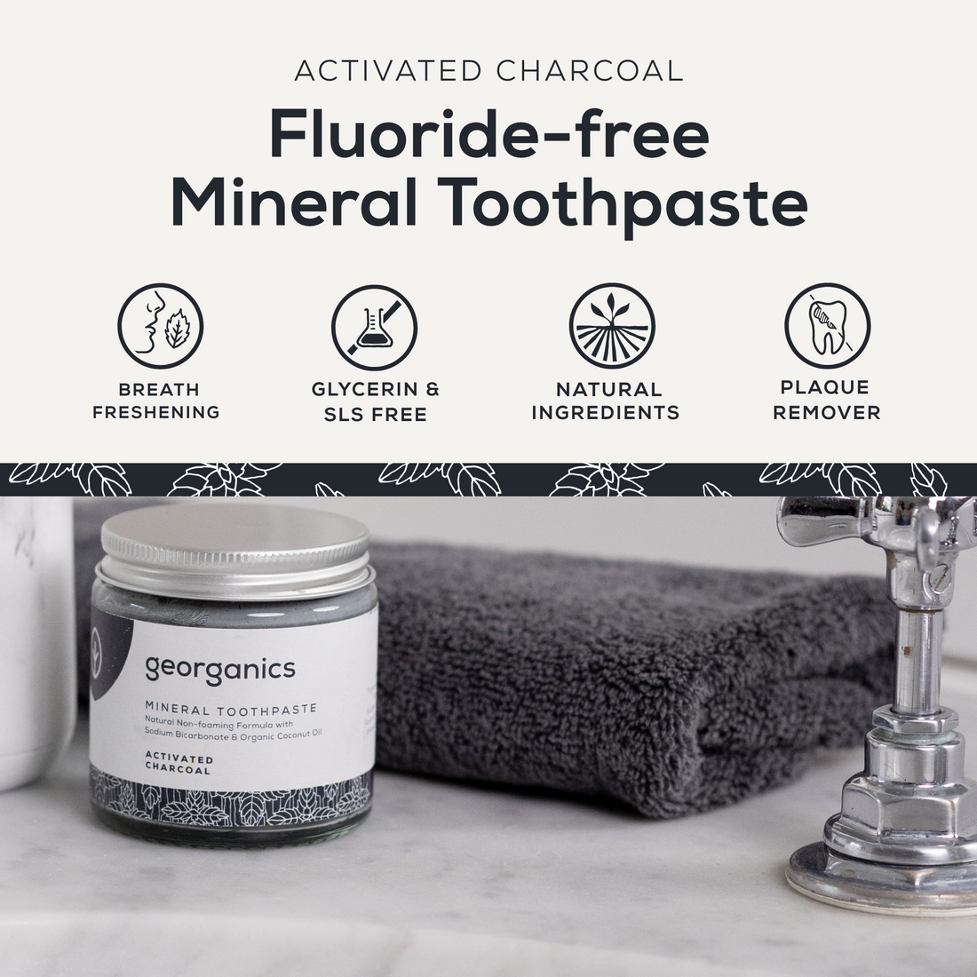Natural Fluoride Free Toothpaste - Activated Charcoal