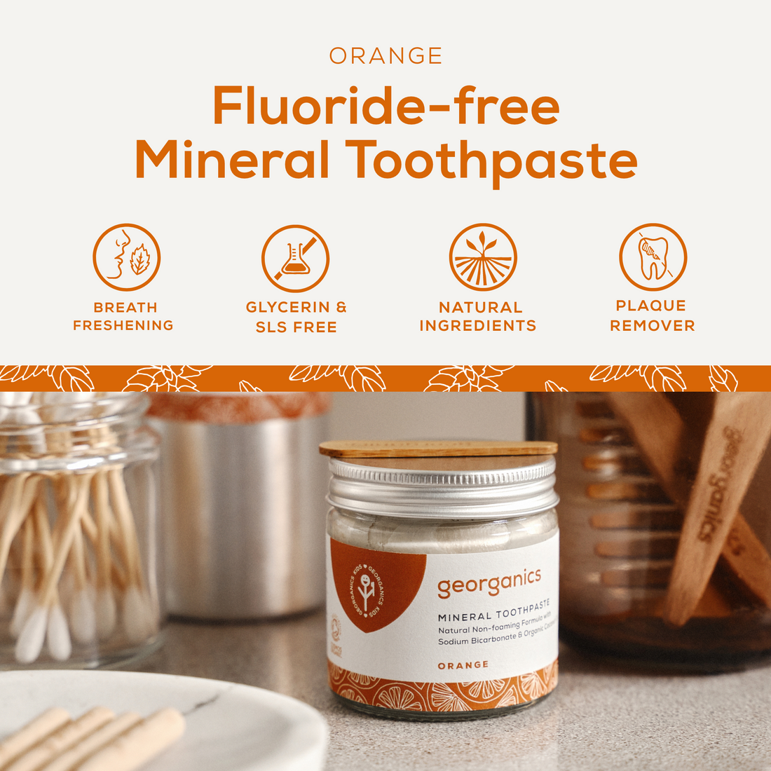 Natural Fluoride-Free Toothpaste - Orange