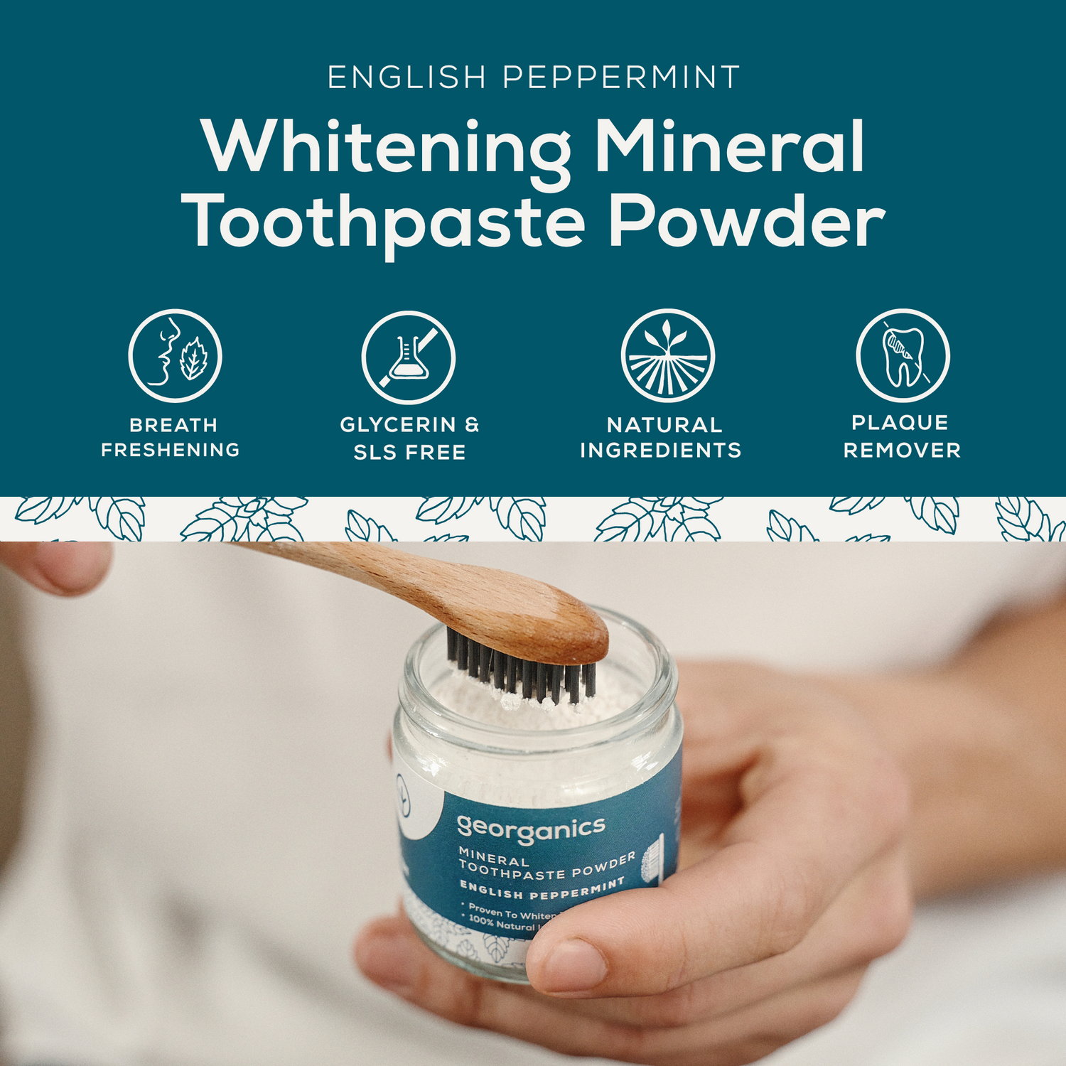 Whitening Mineral Toothpaste Powder - English Peppermint 