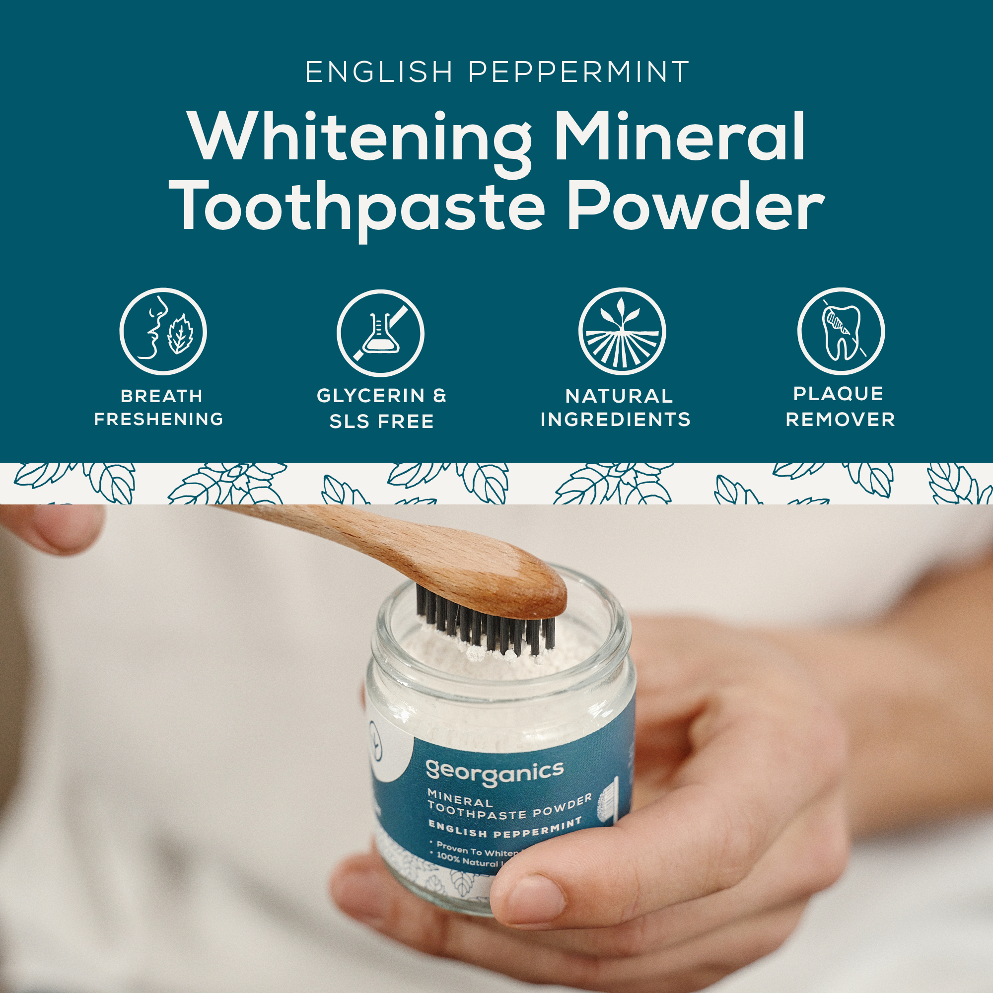 Whitening Mineral Toothpaste Powder - English Peppermint 