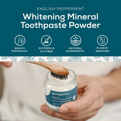 Whitening Mineral Toothpaste Powder - English Peppermint 