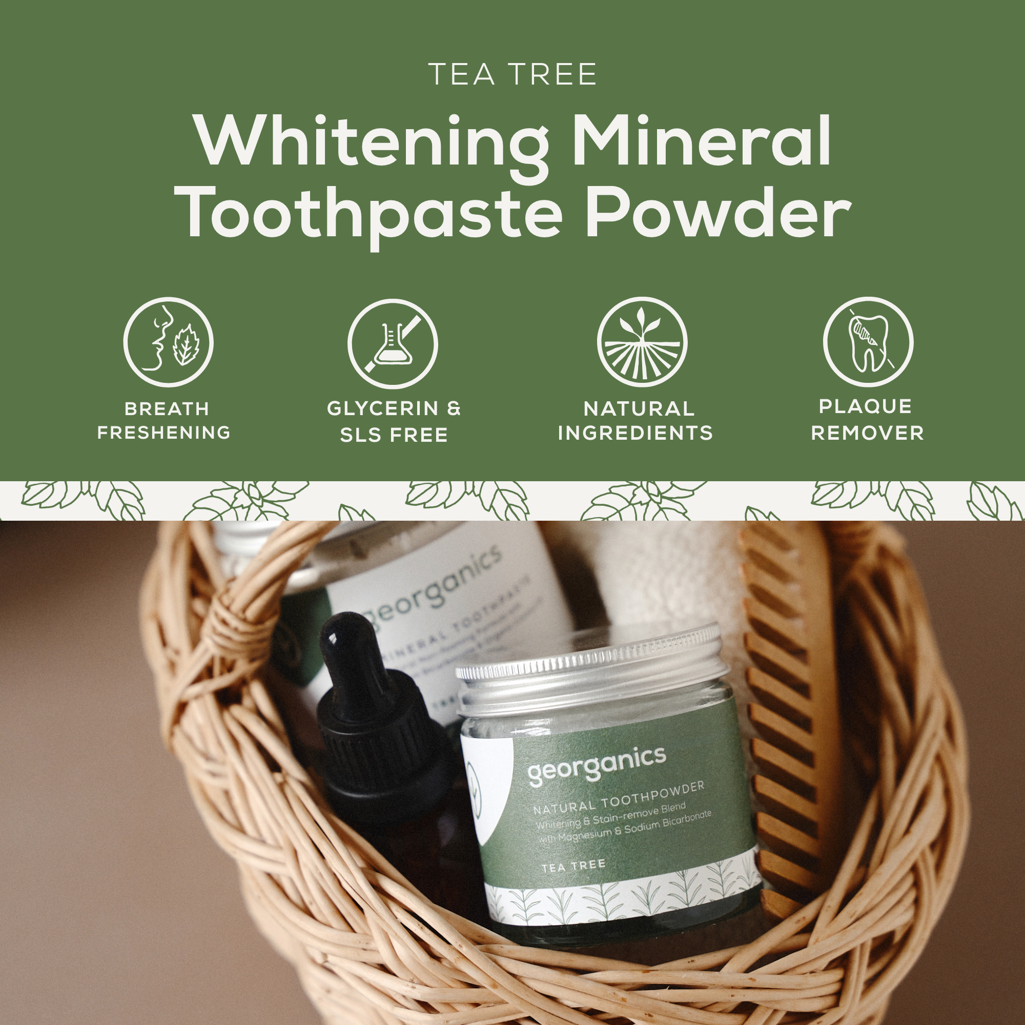 Whitening Mineral Toothpaste Powder - Tea Tree
