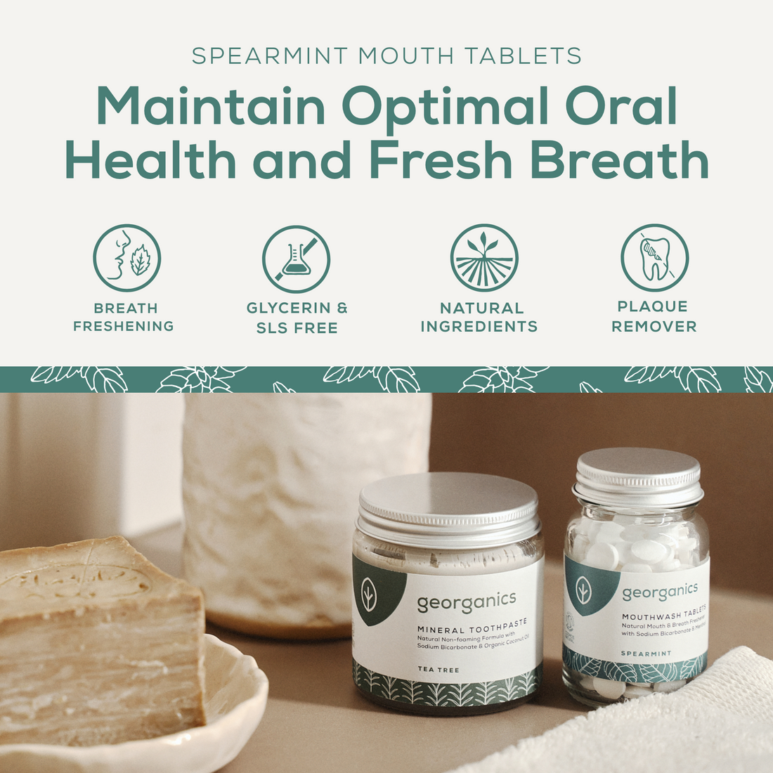 Natural Toothpaste Tablets - Spearmint