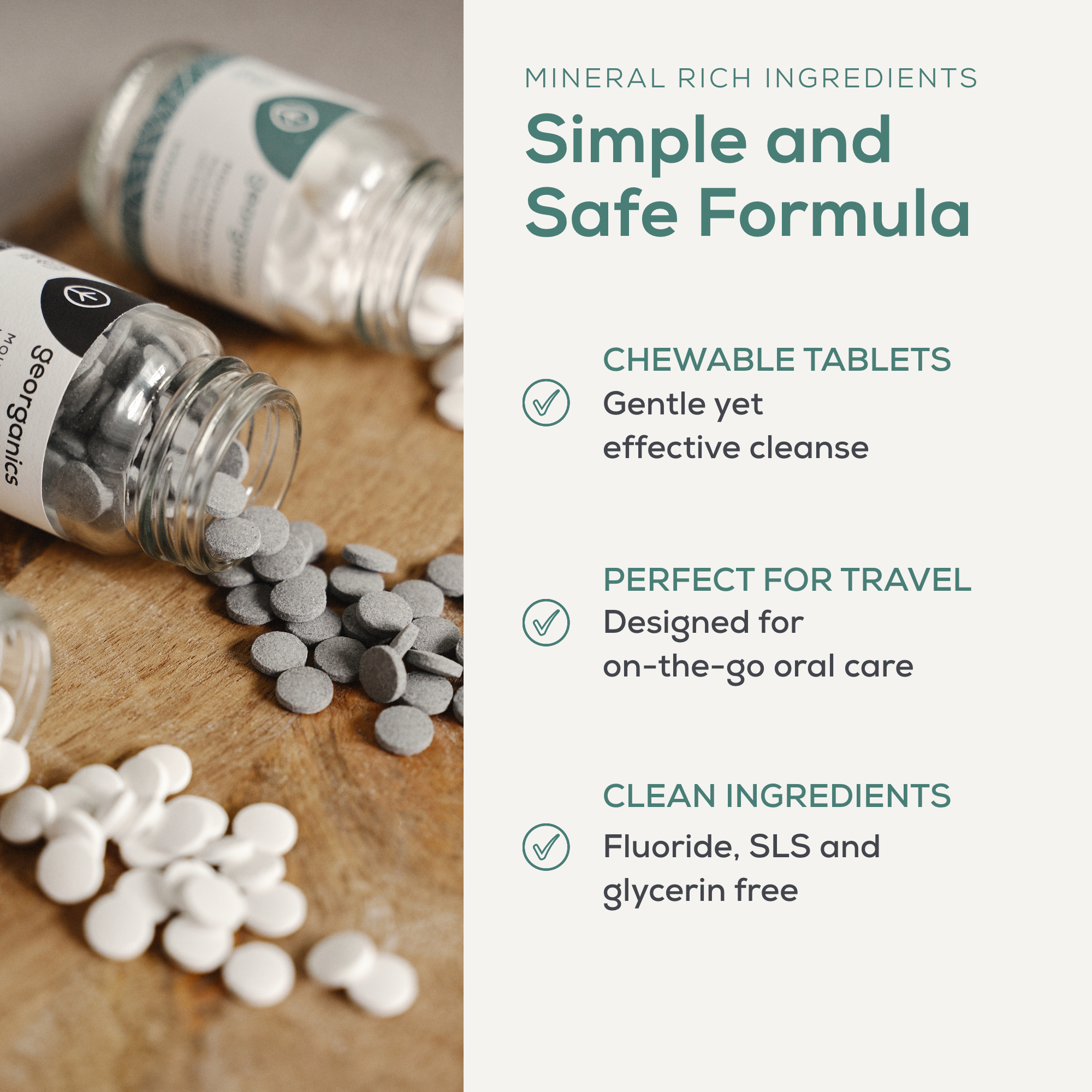 Natural Toothpaste Tablets - Spearmint