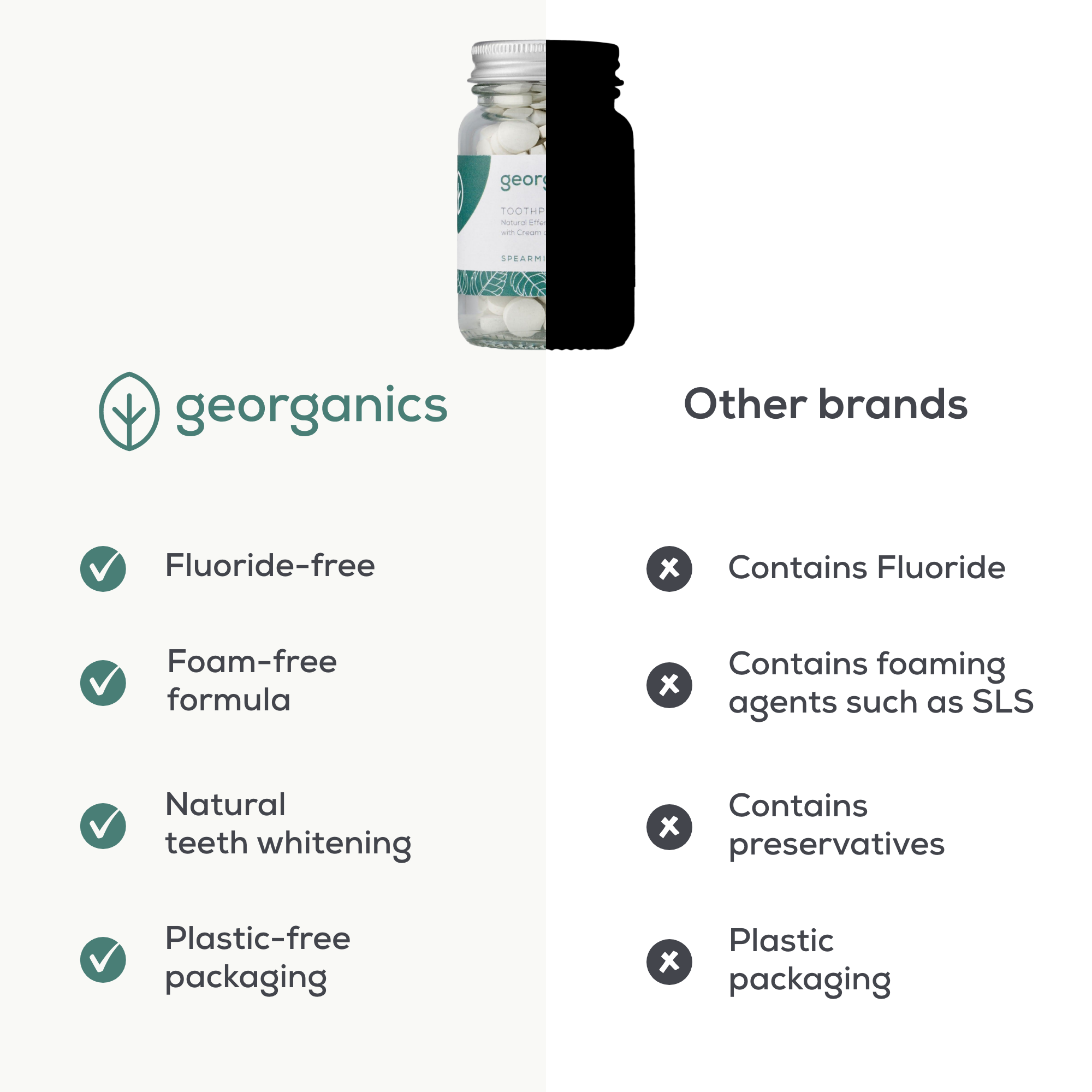 Natural Toothpaste Tablets - Spearmint