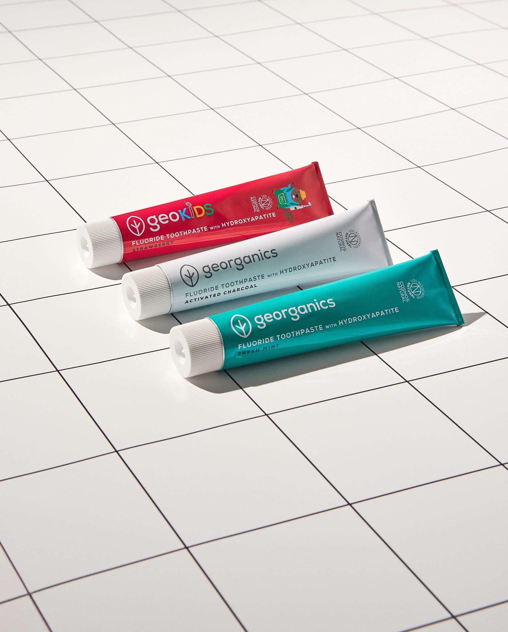 Georganics toothpaste range with Hydroxyapatite