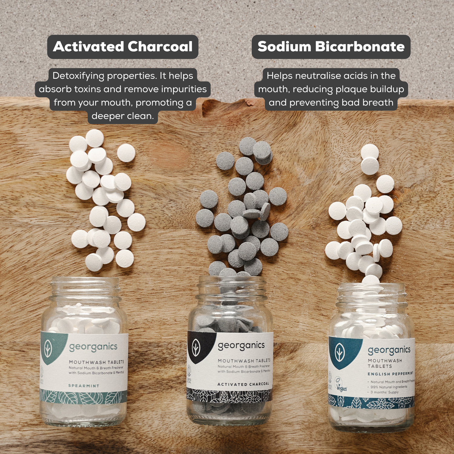 Natural Mouthwashes Tablets - Activated Charcoal