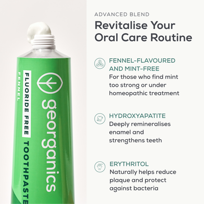 NEW - Toothpaste with Hydroxyapatite - Fennel - Fluoride Free